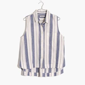 Madewell Striped Sleeveless Shirt | Size Medium